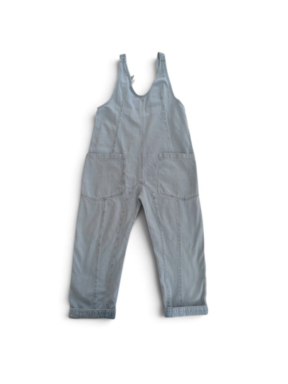 Free People Light Wash Denim Overalls Size S EUC - Picture 2 of 7